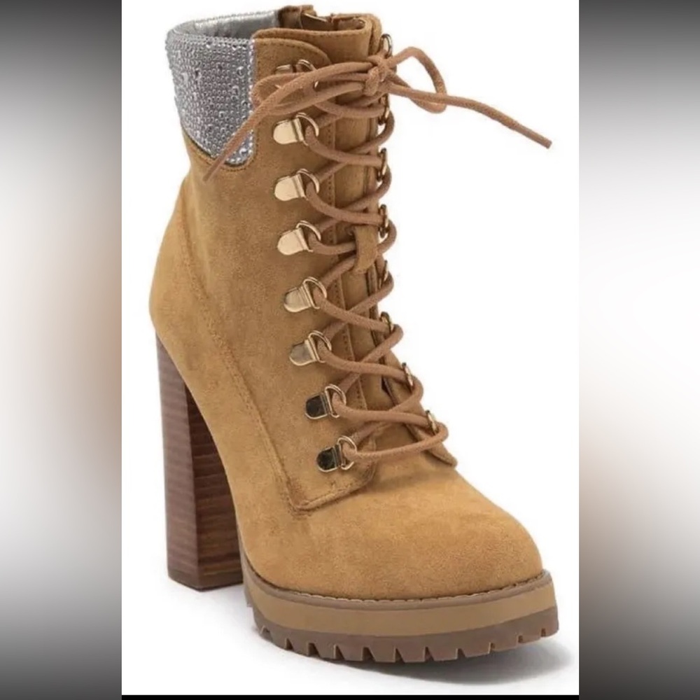 Madden Girl Train High Heel Boot Tan Size 6 Brand New Steve Madden
